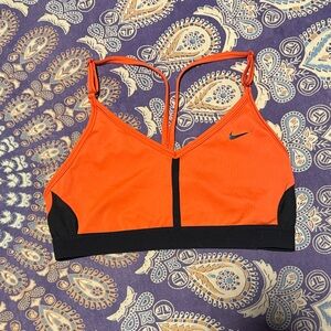 Nike Women's Orange and Black Sports Bra